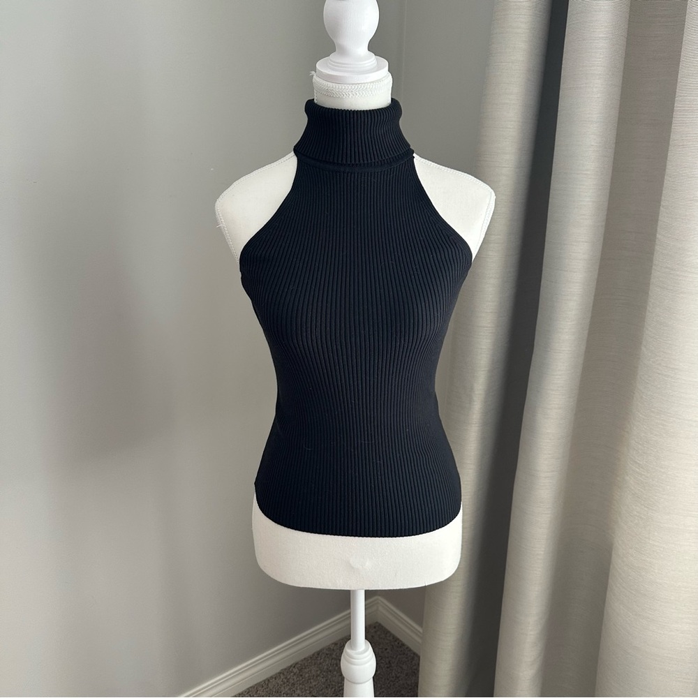 Joe's Jeans Black Ribbed Knit Sleeveless Top